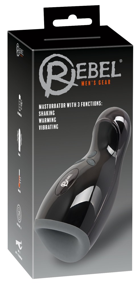 Masturbator Rebel z 3 funkcjami wibracji i ogrzewania 20 cm USB - obrazek 3