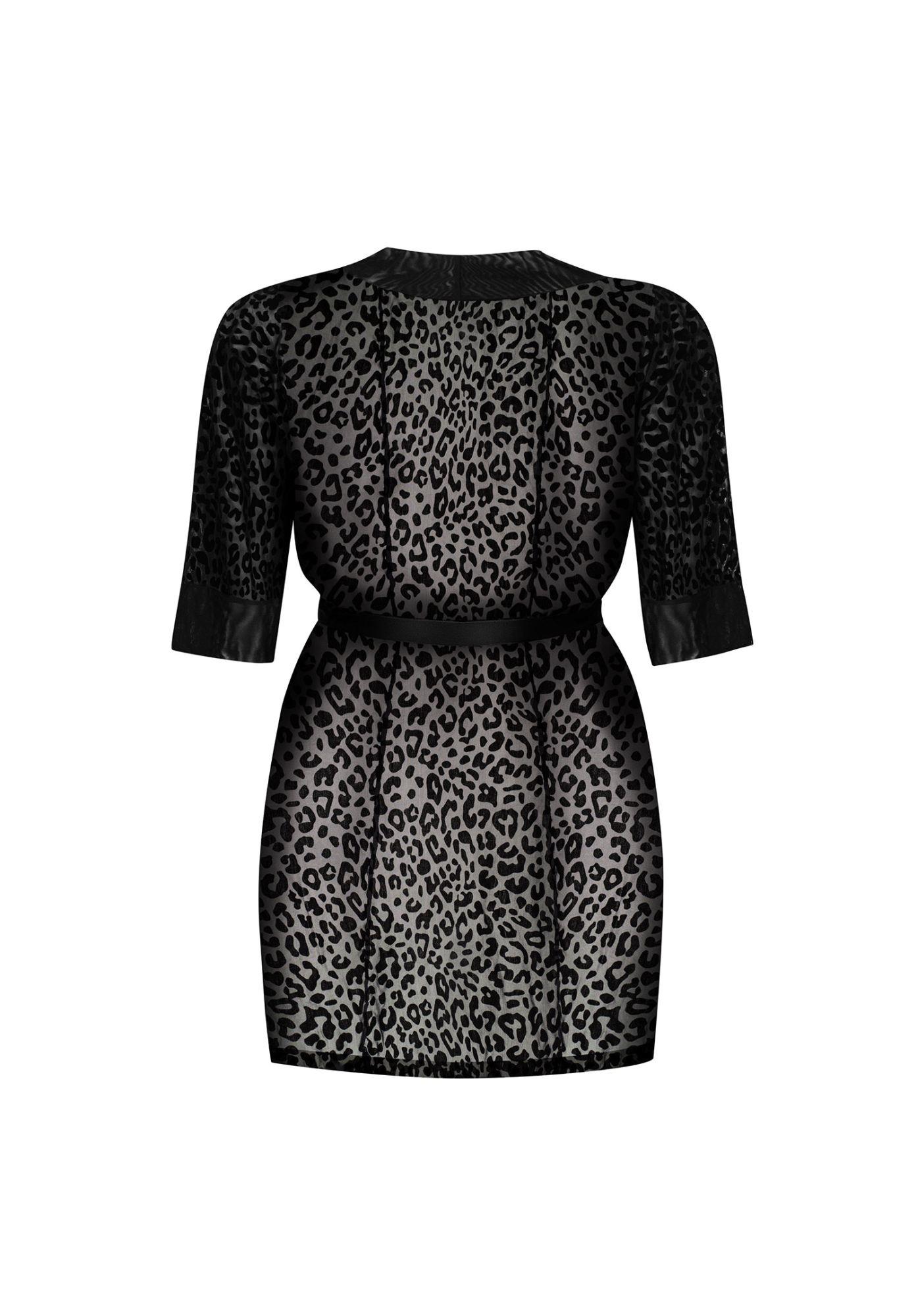 Peniuar Jagueria Obsessive czarny ze zwierzęcym printem 4XL/5XL - obrazek 6
