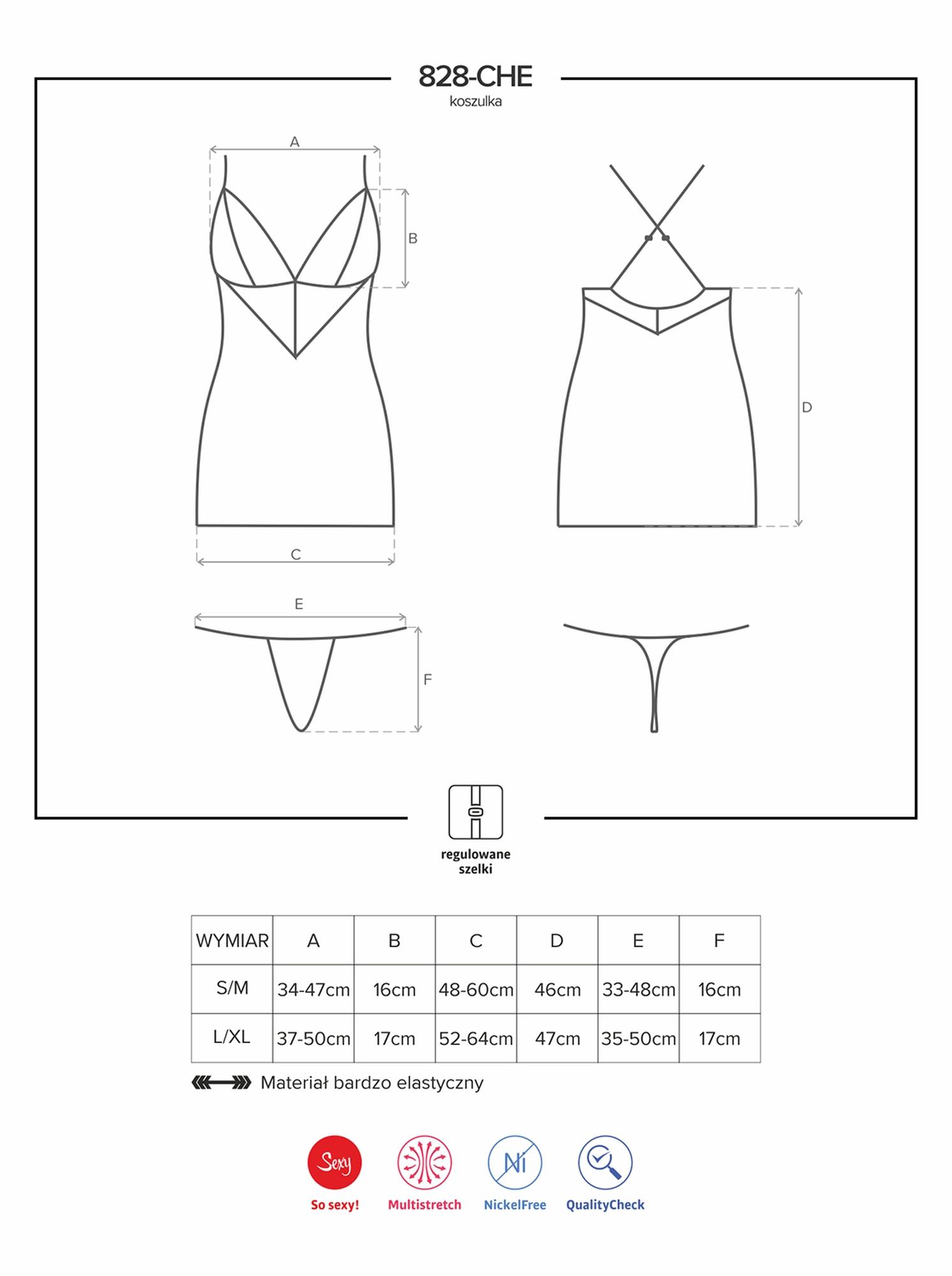Koronkowa koszulka i stringi Obsessive S/M - obrazek 3