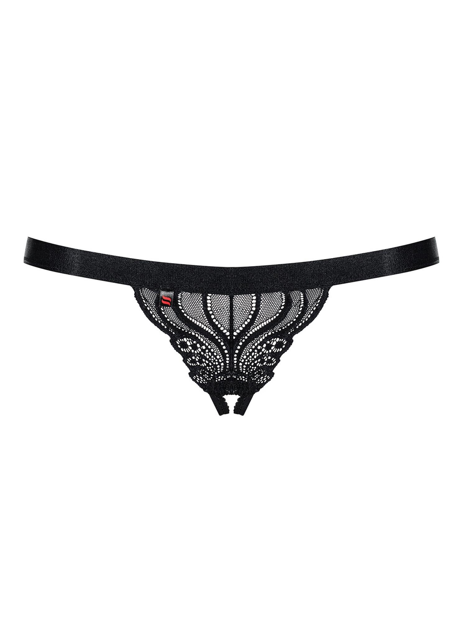 Stringi otwarte koronkowe Obsessive S/M - obrazek 3