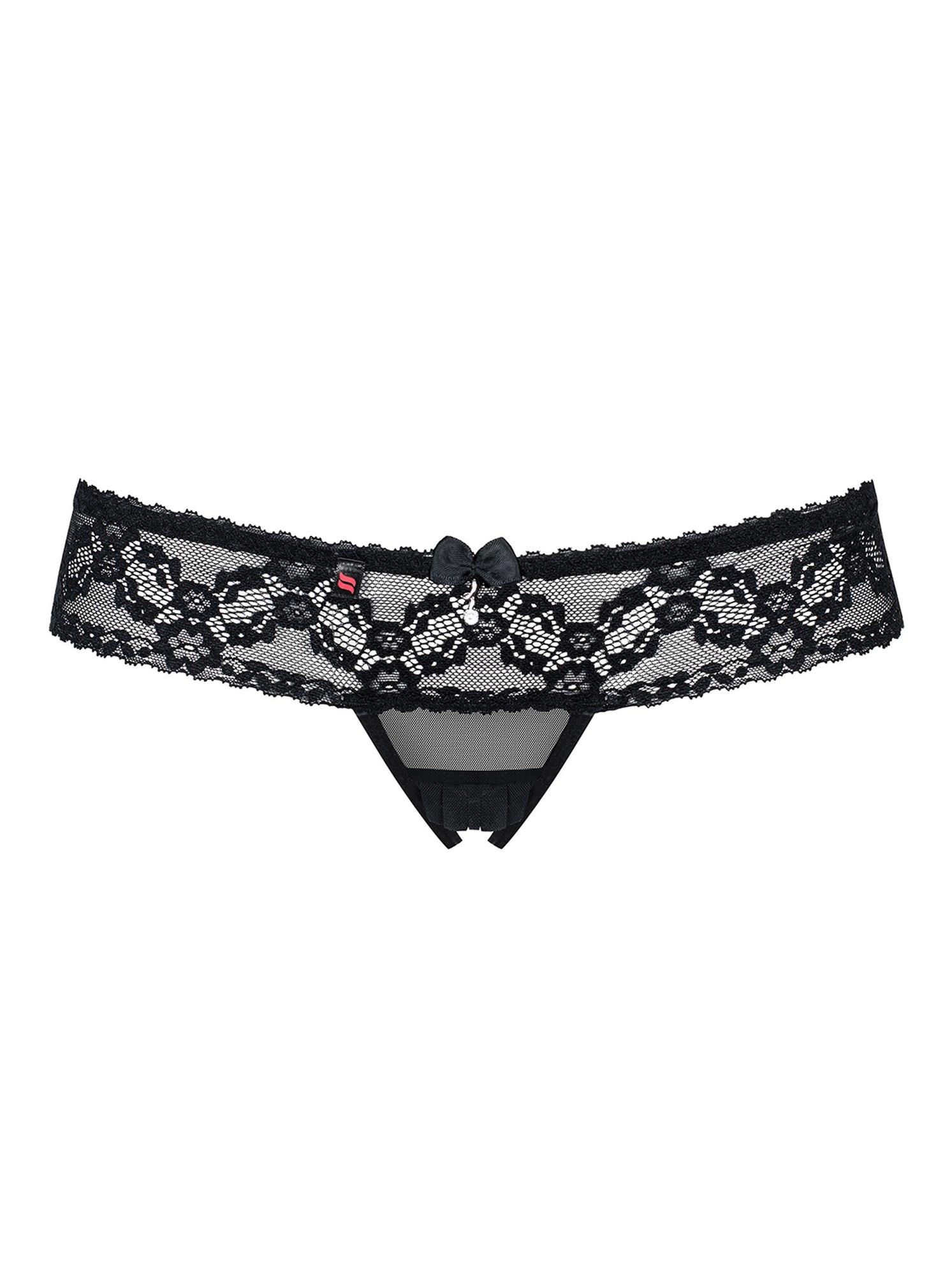 Stringi otwarte koronkowe Obsessive S/M - obrazek 3
