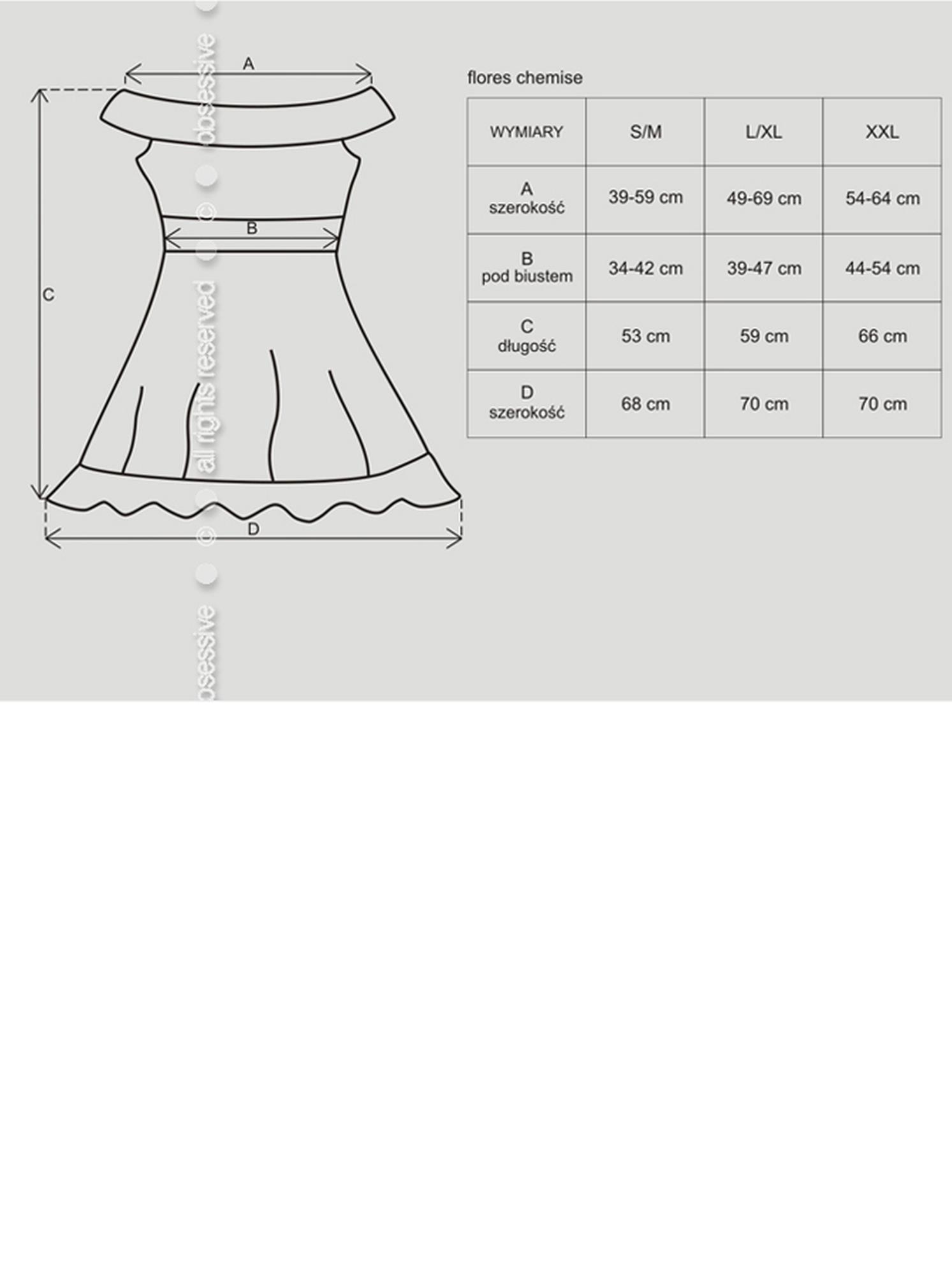 Haleczka koronkowa Flores z stringami Obsessive czarna L/XL - obrazek 3