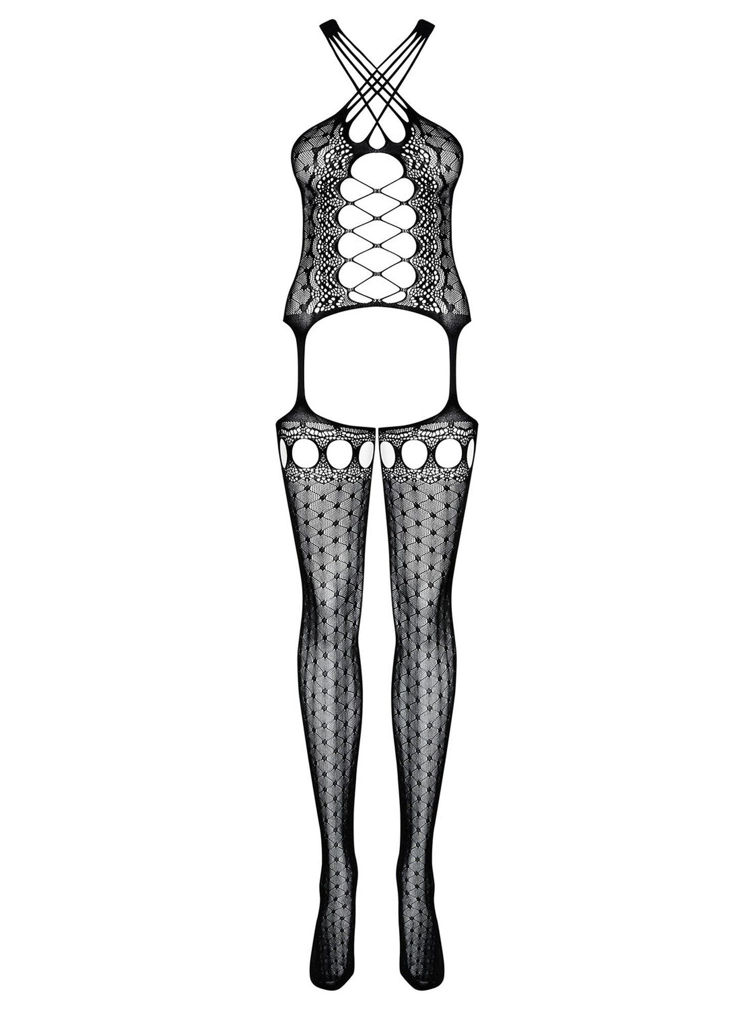 Bodystocking geometryczny Obsessive G313 SML - obrazek 2