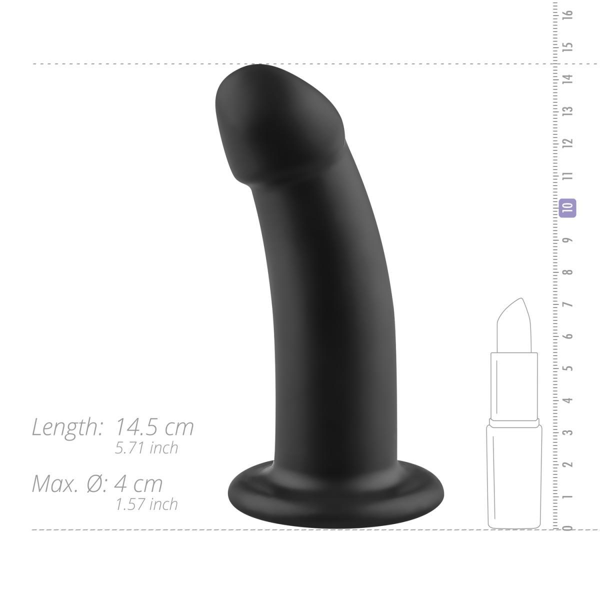 Dildo silikonowe No Parts Charlie czarny 14,5 cm - obrazek 11