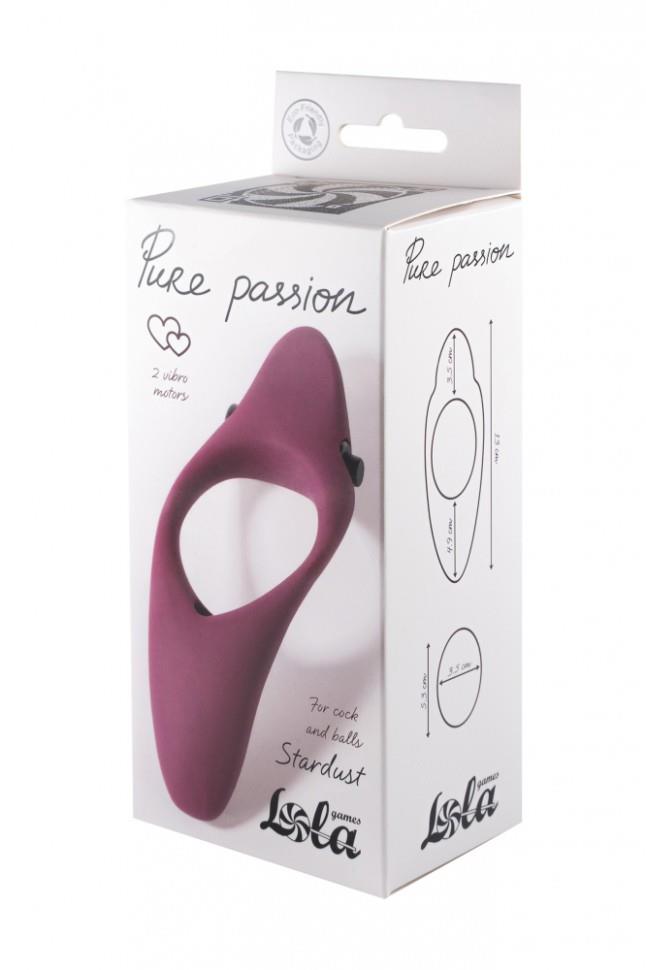 Pierścień erekcyjny wibrujący Pure Passion Stardust czerwony - obrazek 4
