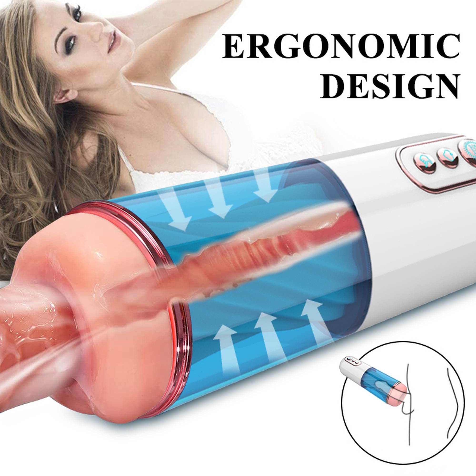 Masturbator wibrujący z ssaniem B Series Fox USB - obrazek 3