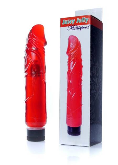 Wibrator żelowy realistyczny EasyLove czerwony 22 cm regulowany