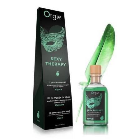 Zestaw do masażu ust Orgie jabłkowy 100ml