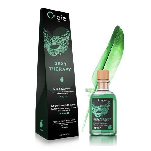 Zestaw do masażu ust Orgie jabłkowy 100ml