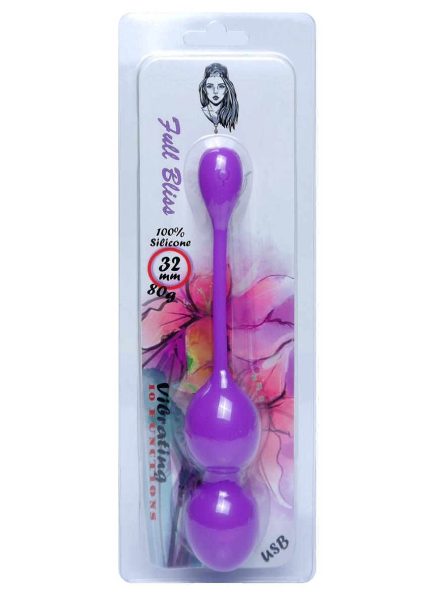 Kulki Kegla wibrujące silikonowe B Series fioletowe USB 10 funkcji 32 mm - obrazek 4