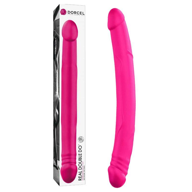 Podwójne dildo Dorcel Real Double silikonowe różowe 42 cm - obrazek 2