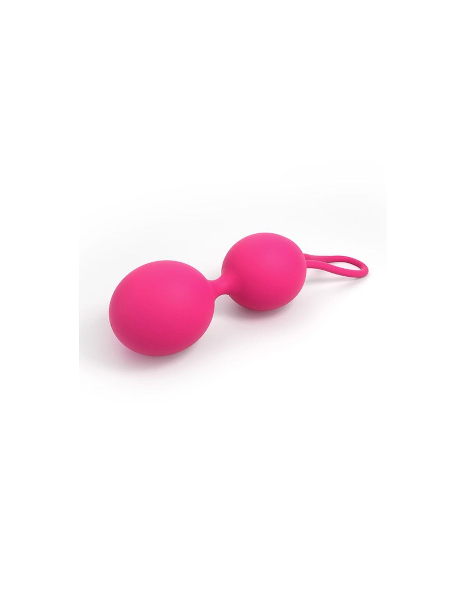 Kulki gejszy podwójne silikonowe Dorcel różowe 15,6 cm - obrazek 3