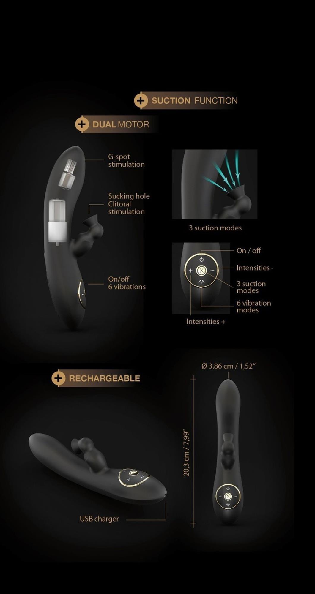 Wibrator króliczek Dorcel Divine Rabbit silikonowy USB - obrazek 6