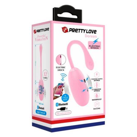 Jajko wibrujące Pretty Love Doreen 3 fioletowe silikonowe z app USB 19cm