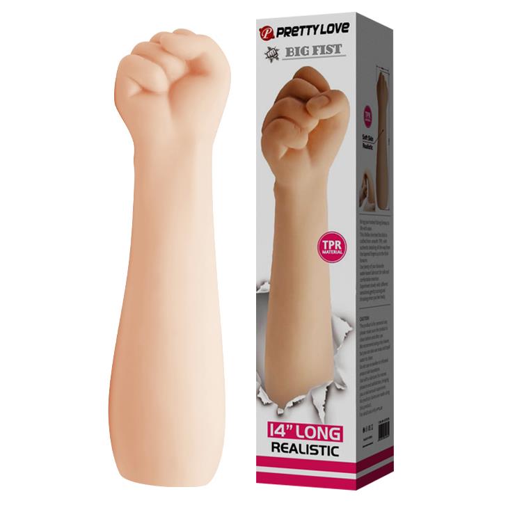 Realistyczne dildo pięściowe Pretty Love cieliste 36 cm wodoodporne - obrazek 3