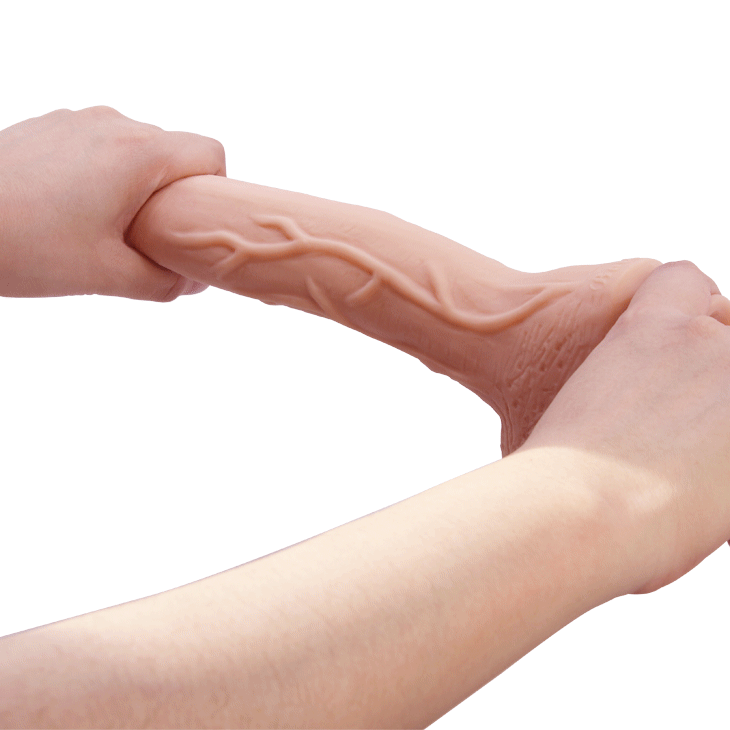 Dildo realistyczne ssące zakrzywione Baile Beautiful Jack cieliste 26 cm - obrazek 10