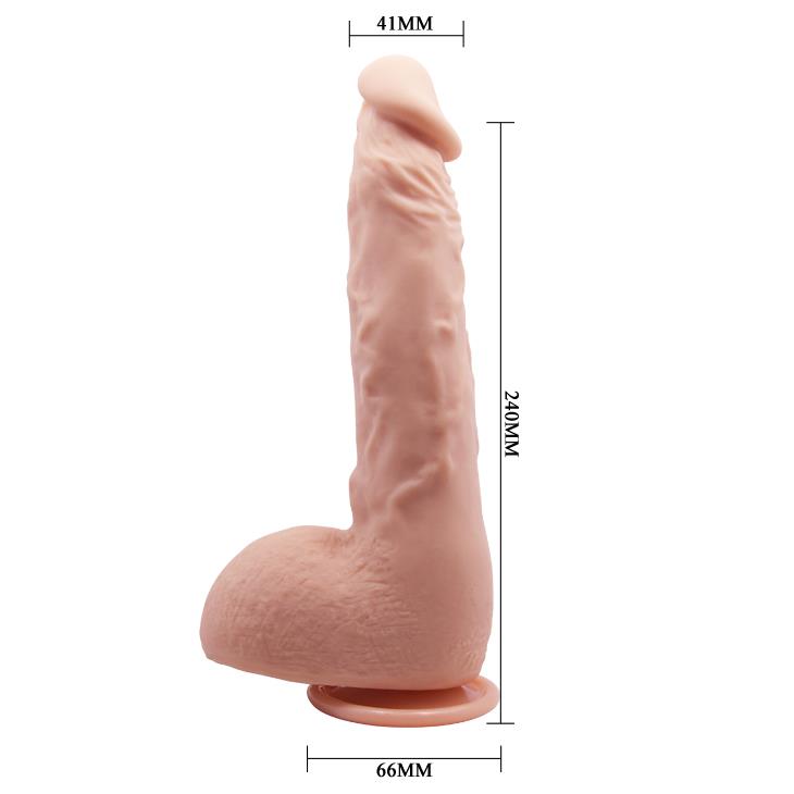 Realistyczne dildo zakrzywione Baile Jason 25 cm cieliste z przyssawką - obrazek 9