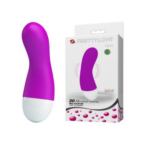 Wibrator mini Ian Pretty Love fioletowy silikonowy USB 30 funkcji