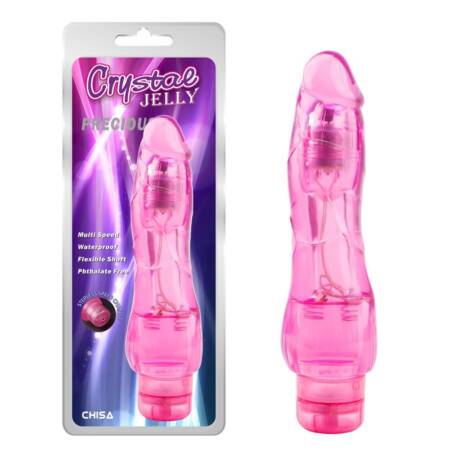 Wibrator żelowy realistyczny CrystalJELLY Precious różowy