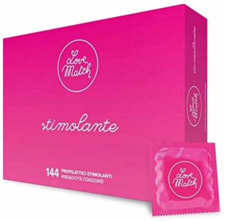 Prezerwatywy Love Match z reliefem 144 sztuki