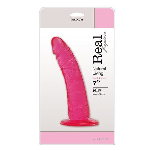 Dildo żelowe Real Rapture różowe 18 cm - obrazek 2